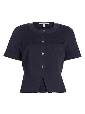 Brenda Twill Short-Sleeve Top