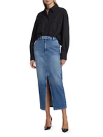 Lula Denim Pencil Midi-Skirt