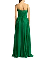 Pleated Tulle Gown