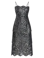 Guipure Lace Tiered Cocktail Dress