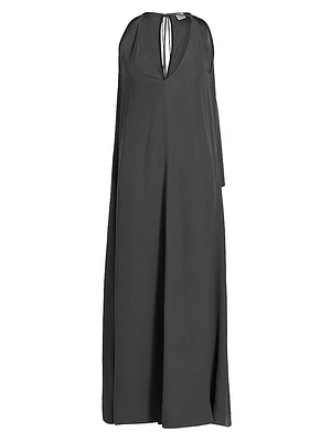 Crepe T-Strap Maxi Dress