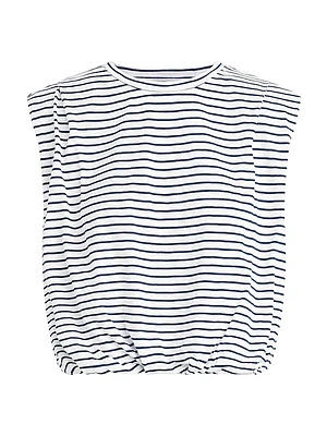 The Arden Breton-Striped Cotton-Blend Top