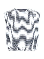 The Arden Breton-Striped Cotton-Blend Top