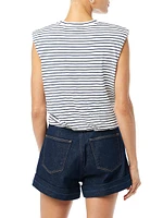 The Arden Breton-Striped Cotton-Blend Top