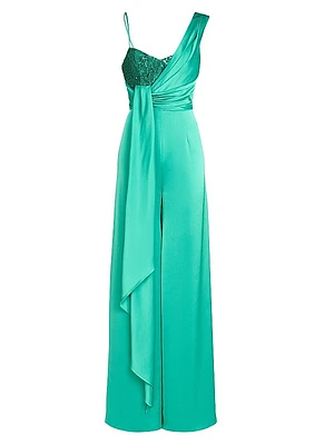Khi Draped Satin Jumpsuit