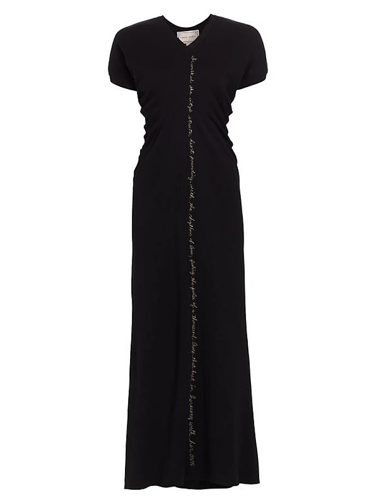 Jane Embroidered Knit Maxi Dress