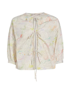 Jacobs Cotton Tie-Front Blouse