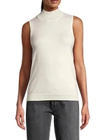 Cotton-Cashmere Mock Turtleneck Top
