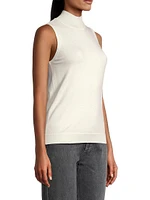 Cotton-Cashmere Mock Turtleneck Top