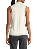 Cotton-Cashmere Mock Turtleneck Top