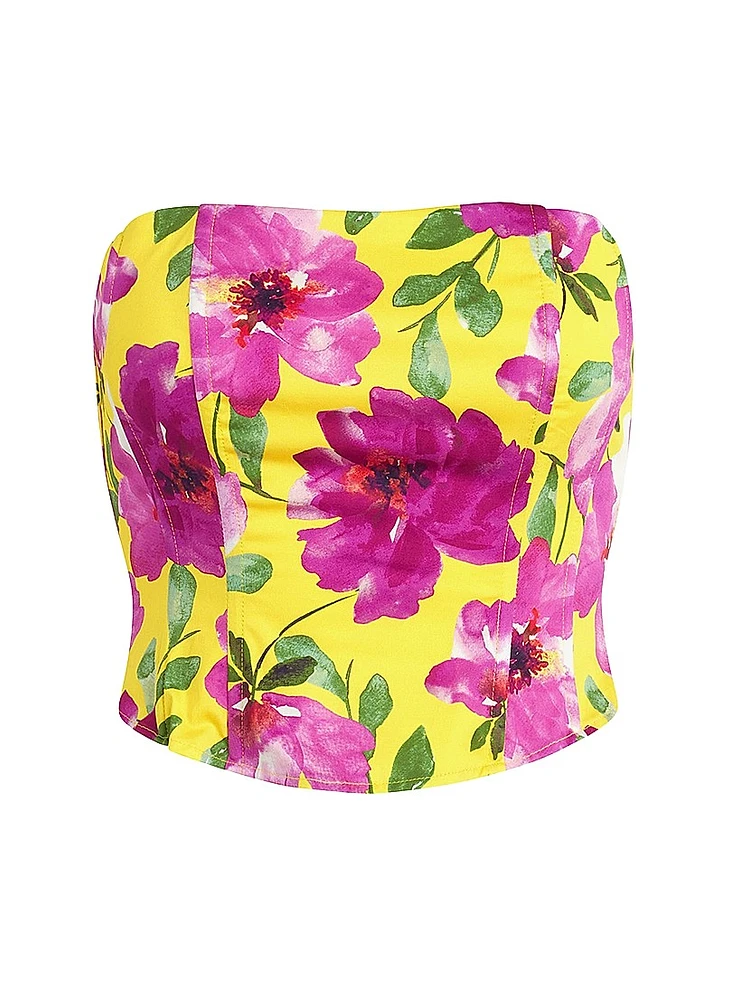 Lanai Floral Strapless Top
