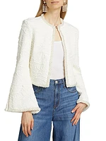 Pearl-Beaded Jacquard Jacket