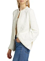 Pearl-Beaded Jacquard Jacket
