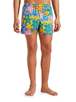 Glowed Star Graphic Swim Trunks