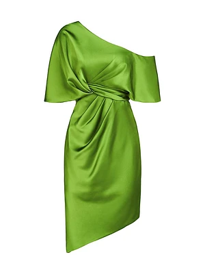 Polly Satin One-Shoulder Cocktail Dress
