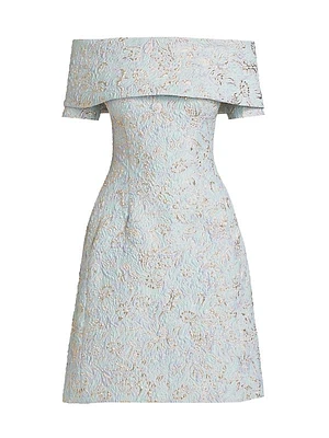 Metallic Jacquard Cocktail Dress