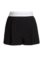 Pleated High-Rise Shorts