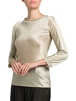 Jacquard Jersey Knit Top