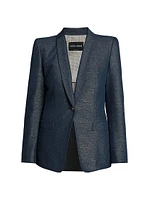 Metallic Denim Blazer
