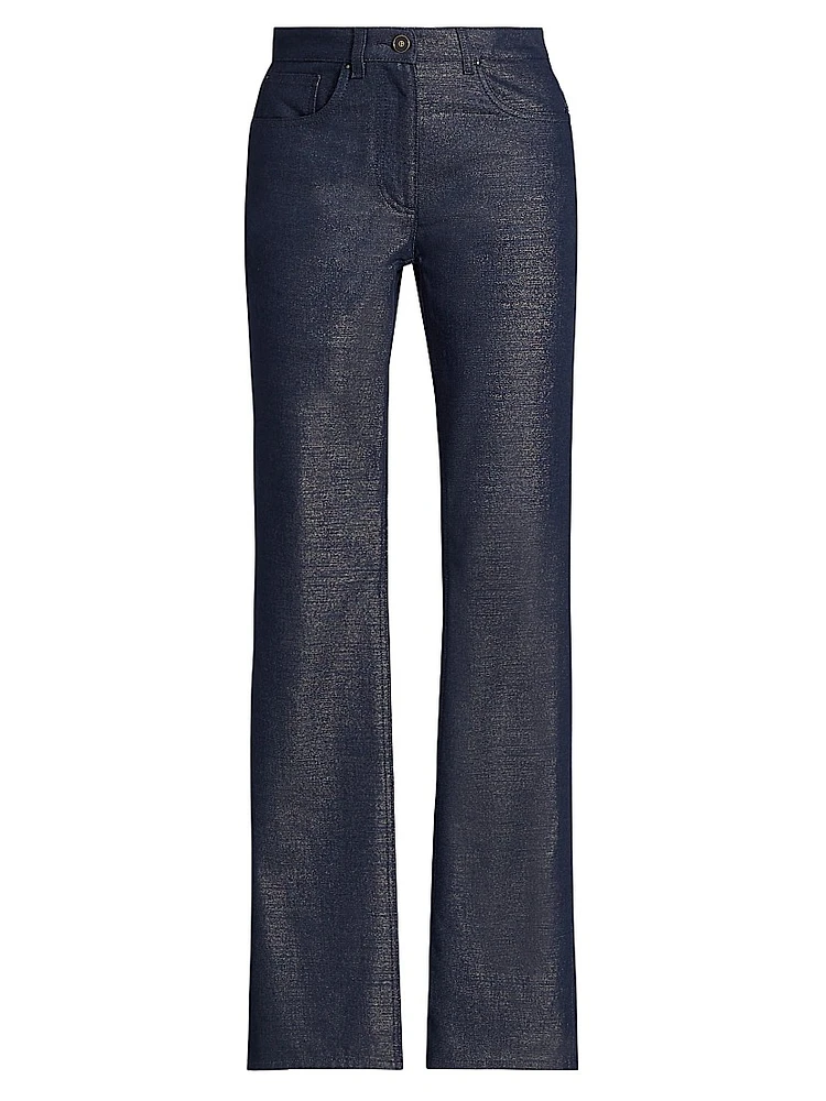 Metallic Denim Pants