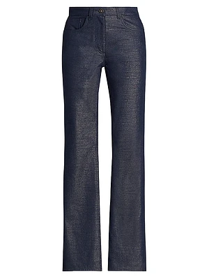 Metallic Denim Pants