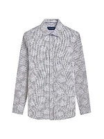 Julian Pinstriped & Leaf Button-Front Shirt