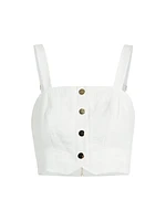 Gabi Button-Front Crop Top