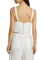 Gabi Button-Front Crop Top