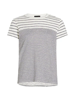Striped Slub Cotton Jersey T-Shirt