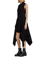 Fluid Crepe Bomber Fit & Flare Dress