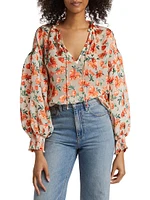 Julius Floral Silk-Blend Blouse