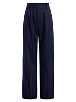 The Favorite Pinstriped Wide-Leg Pants