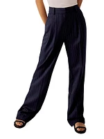 The Favorite Pinstriped Wide-Leg Pants