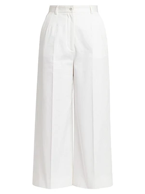 Cotton Gabardine Cropped Pants