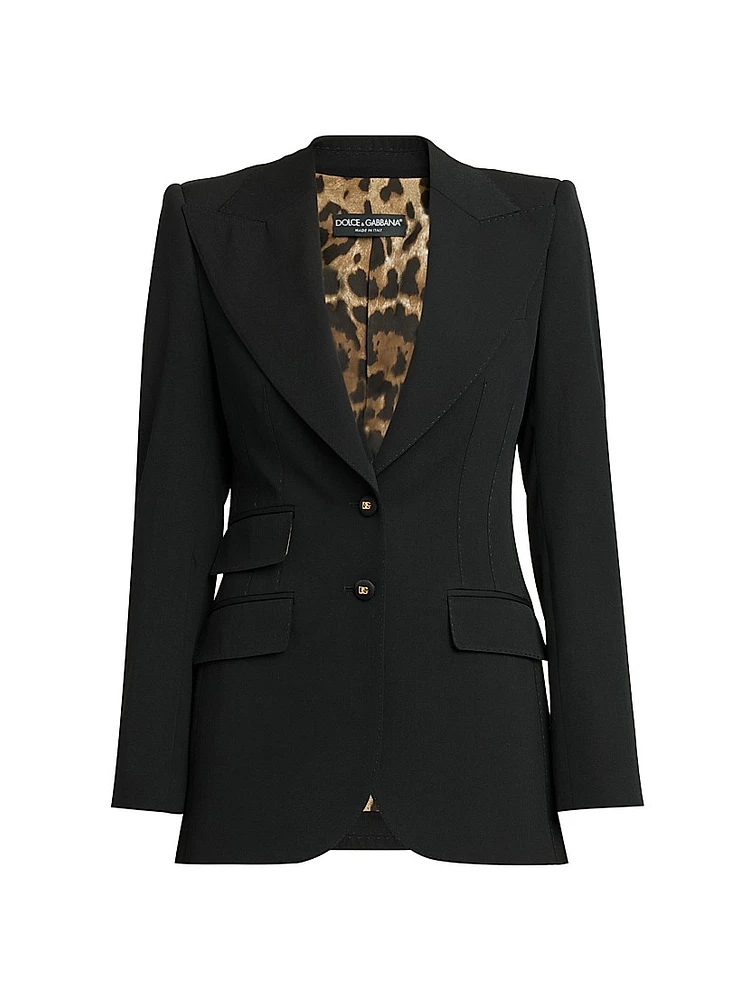 Single-Breasted Wool-Blend Jacket