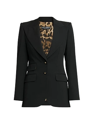 Single-Breasted Wool-Blend Jacket