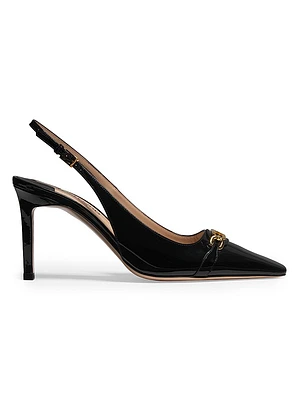 85MM Patent Leather Slingback Pumps