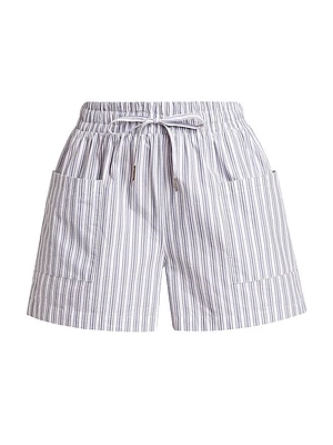 Soft Striped Cotton Shorts