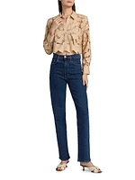 Seychelle Floral Cotton Eyelet Crop Blouse