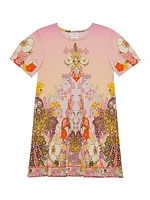 Little Girl's & Girl's Embellished Floral T-Shirt Dress