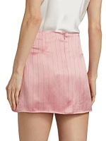 Tove Satin Pinstripe Miniskirt