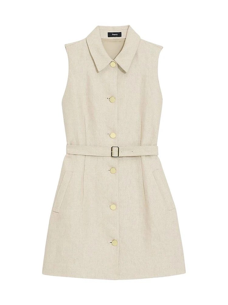 Linen Belted Minidress