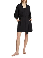Bliss Harmony Lace-Trimmed Cotton Robe