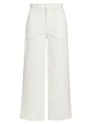 Getty Wide-Leg Ankle-Crop Jeans