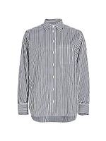 Striped Cotton Oversized Pocket Shirt