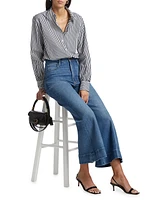 Striped Cotton Oversized Pocket Shirt