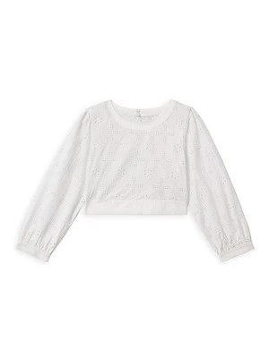 Little Girl's & Girl's Nella Jr. Eyelet Crop Top