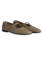 Square-Toe Cotton Mary Janes
