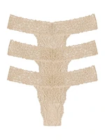 3-Pack Lace Thongs