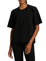 Compact Knit Short-Sleeve Top